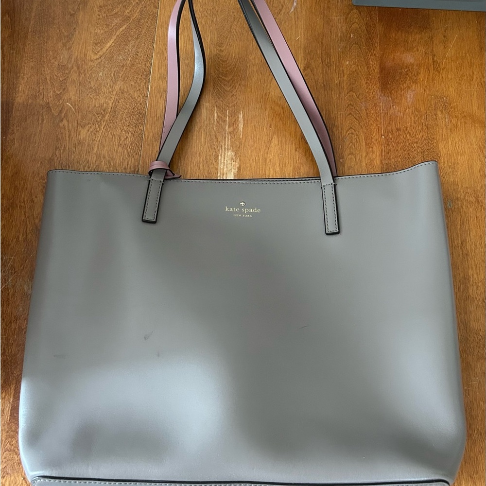 Kate Spade Taupe and Pink Tote Bag